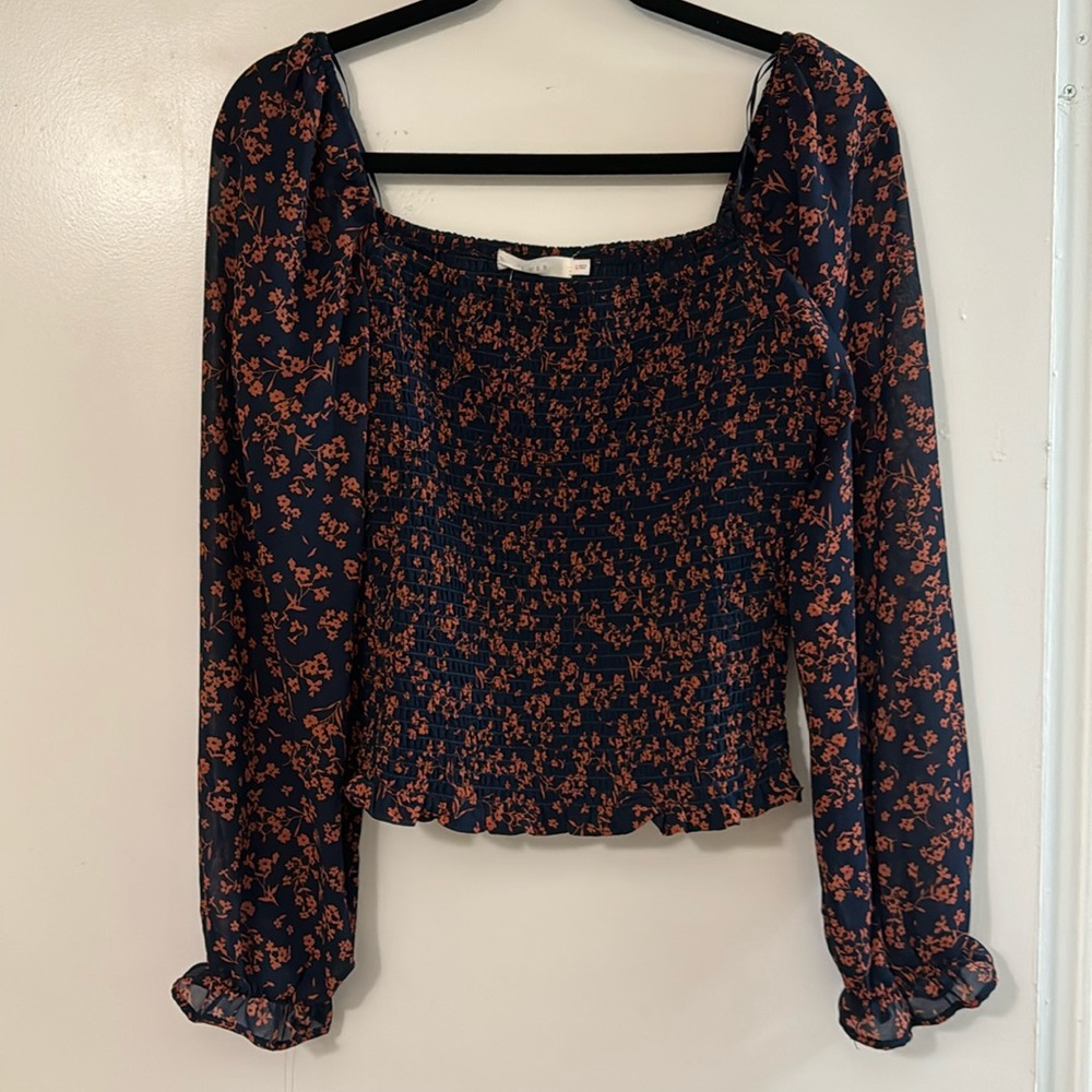 Lush- Reyna Smocked Blouse
